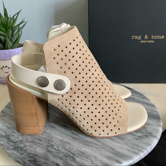 rag & bone | NIB Leigh Sandal in Stucco Perforated Suede  Size 6 - Picture 9 of 12